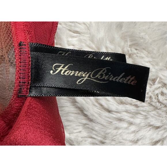 Honey Birdette CHRISTINE❤️ Red Lace 2 Piese Set XL - Picture 4 of 8